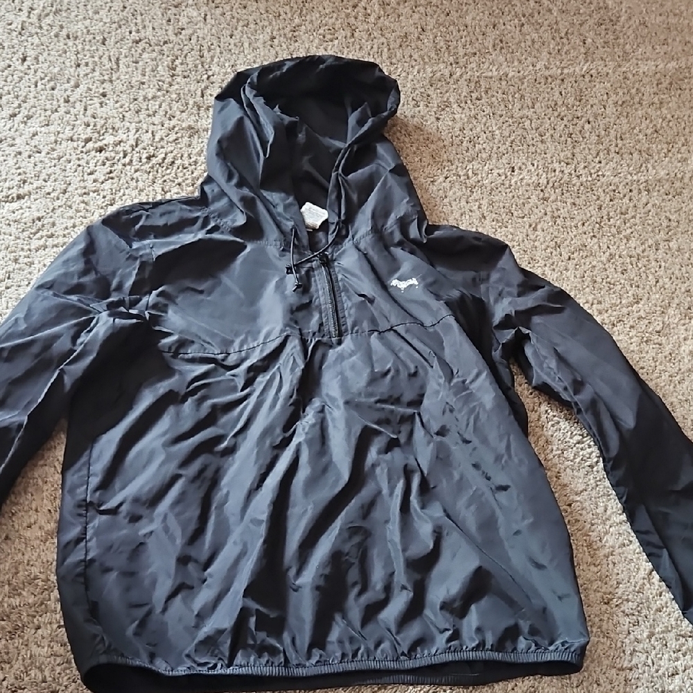 PINK by Victoria's Secret Black Hooded Windbreaker
